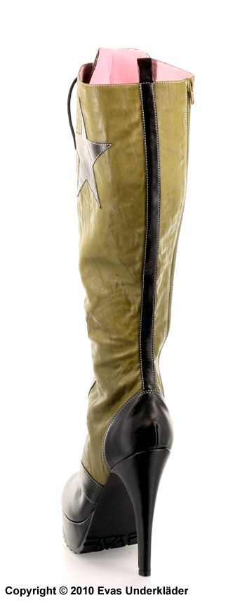 Knee high boot  with star accent